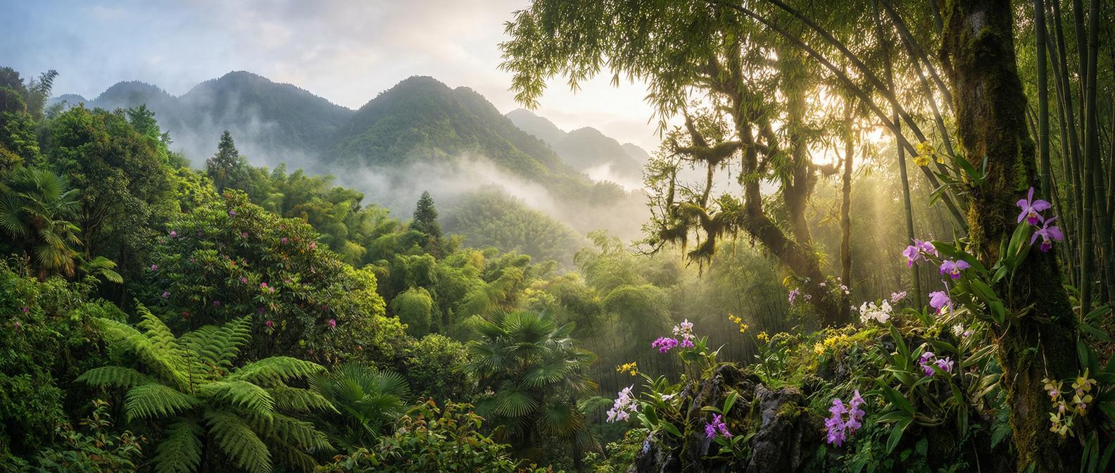 丝袜 - 峨眉山植物视频全景